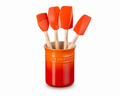 Conjunto 3 Espátulas e 1 Pincel Craft com Porta Utensílios Clássico - Laranja