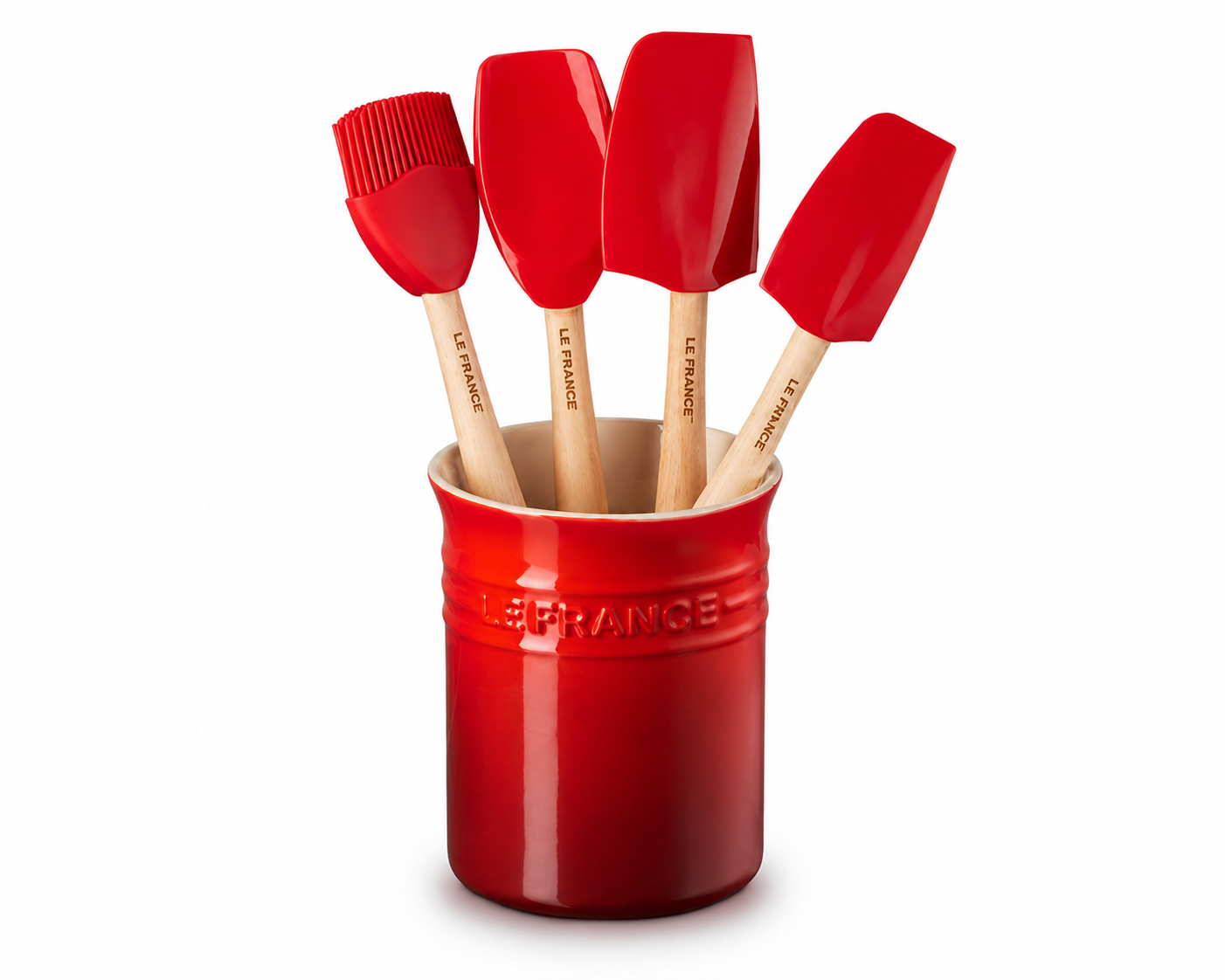Conjunto 3 Espátulas e 1 Pincel Craft com Porta Utensílios Clássico - Vermelho