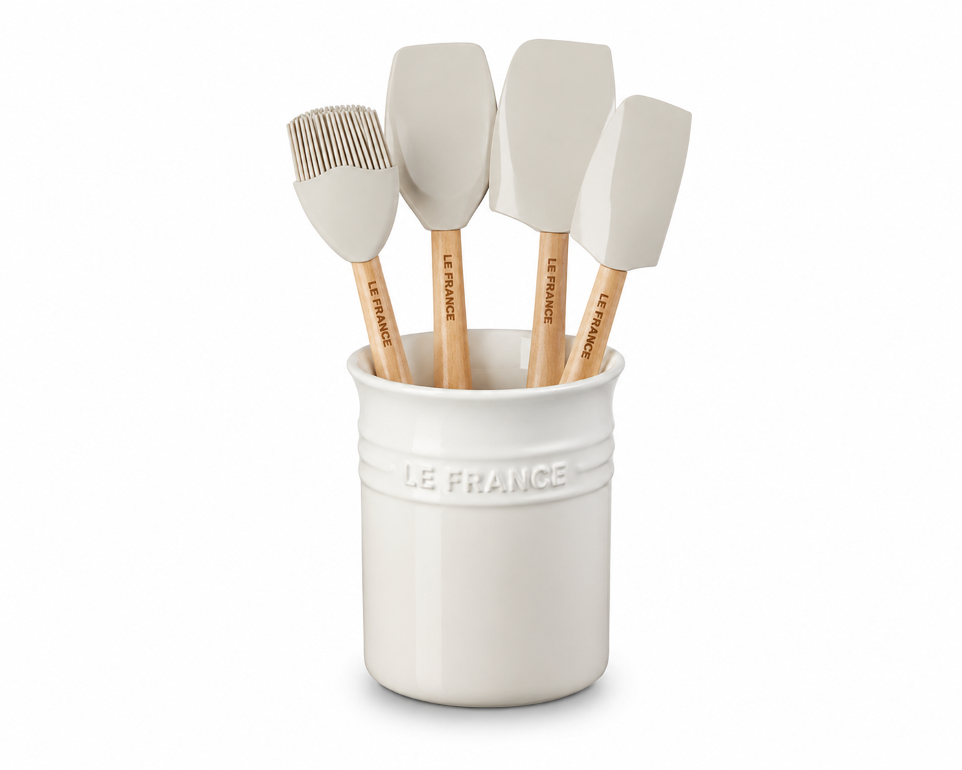 Conjunto 3 Espátulas e 1 Pincel Craft com Porta Utensílios Clássico - Branco